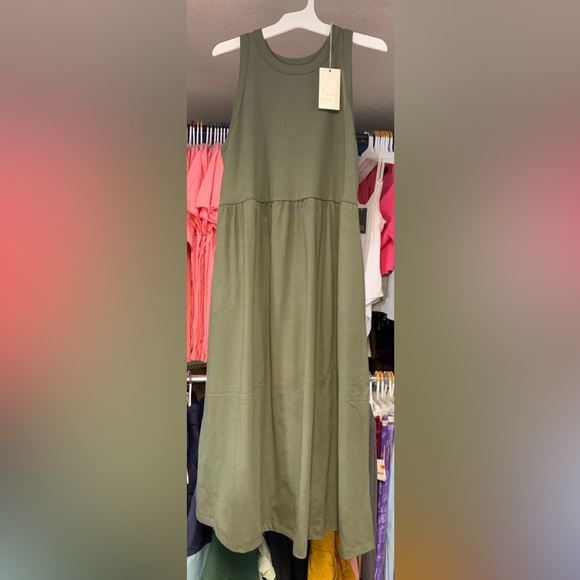 LAST ONE! 🔥Nwt Sleeveless Knit Ballet Midi Dress - A New Day™ Olive - Picture 6 of 8
